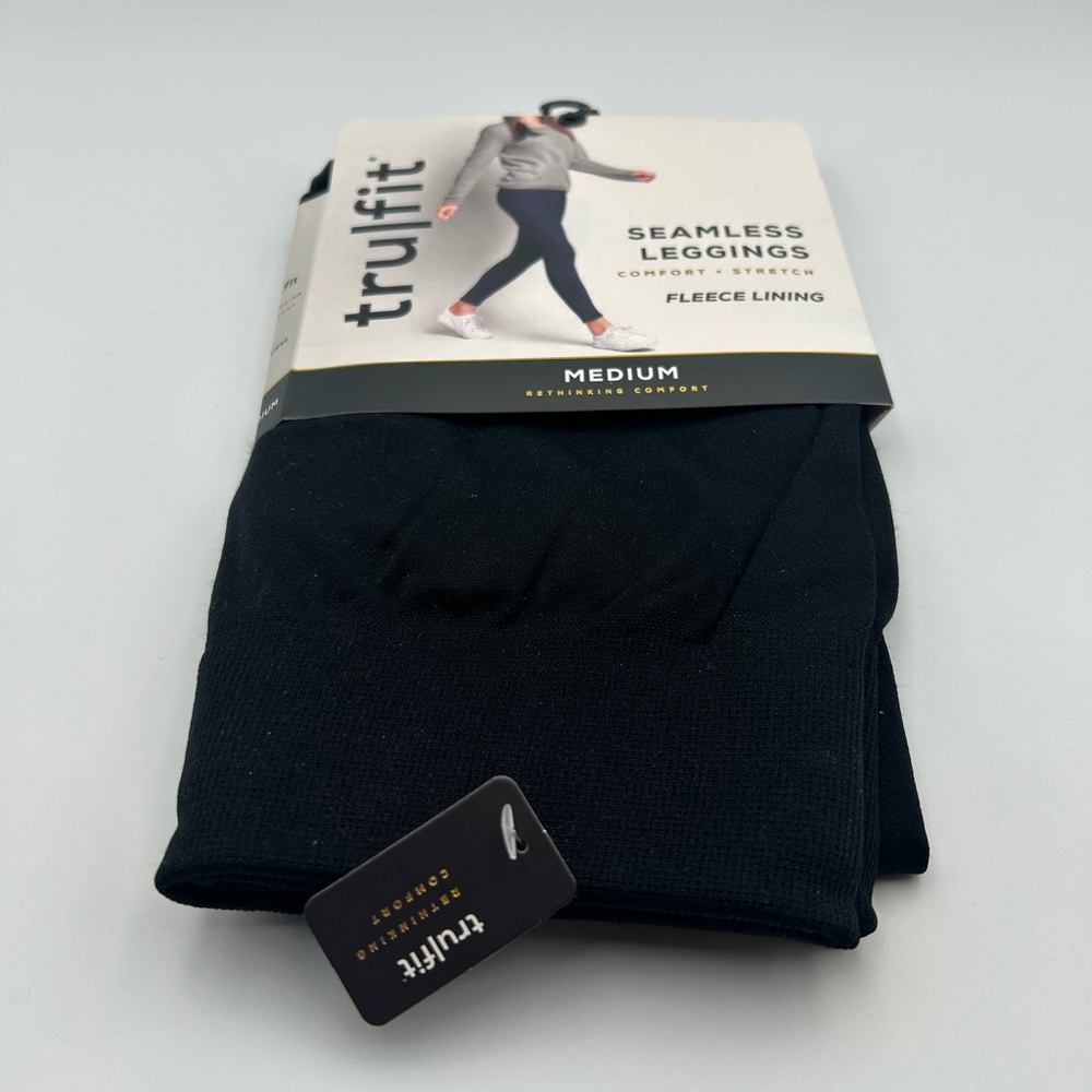 *New* Tru|Fit Black Seamless Leggings Fleece Lining Size M - Picture 3 of 4